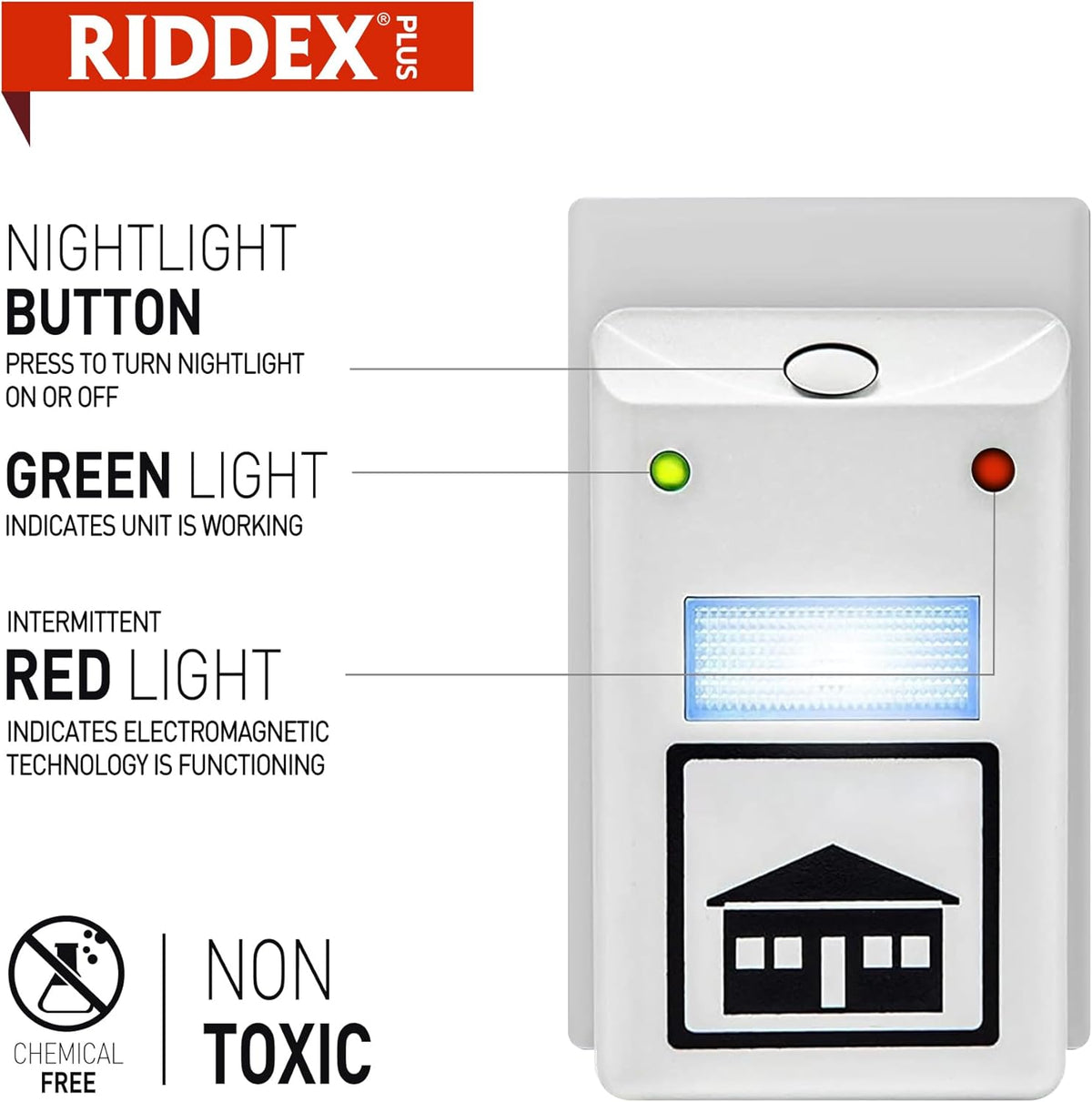 RIDDEX Plus Insect Repellent | Plug in, Mouse Deterrent - Pest Control for Defense Against Rats