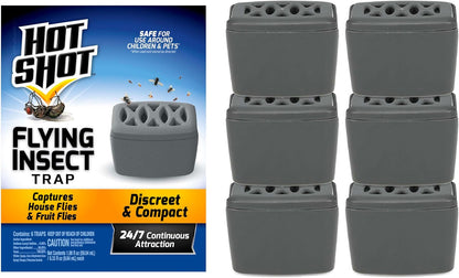 Hot Shot Flying Insect Trap, Discreet, Hassle-Free Trap Attracts, Captures House Flies and Fruit