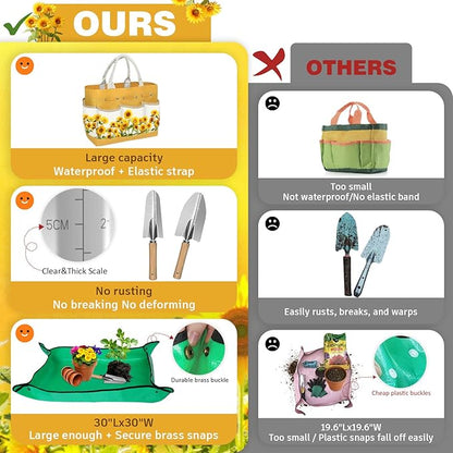 22Pcs Gardening Tools Set for Women Heavy Duty Garden Hand Tool Kit Gifts for Mom Beginner Gardener