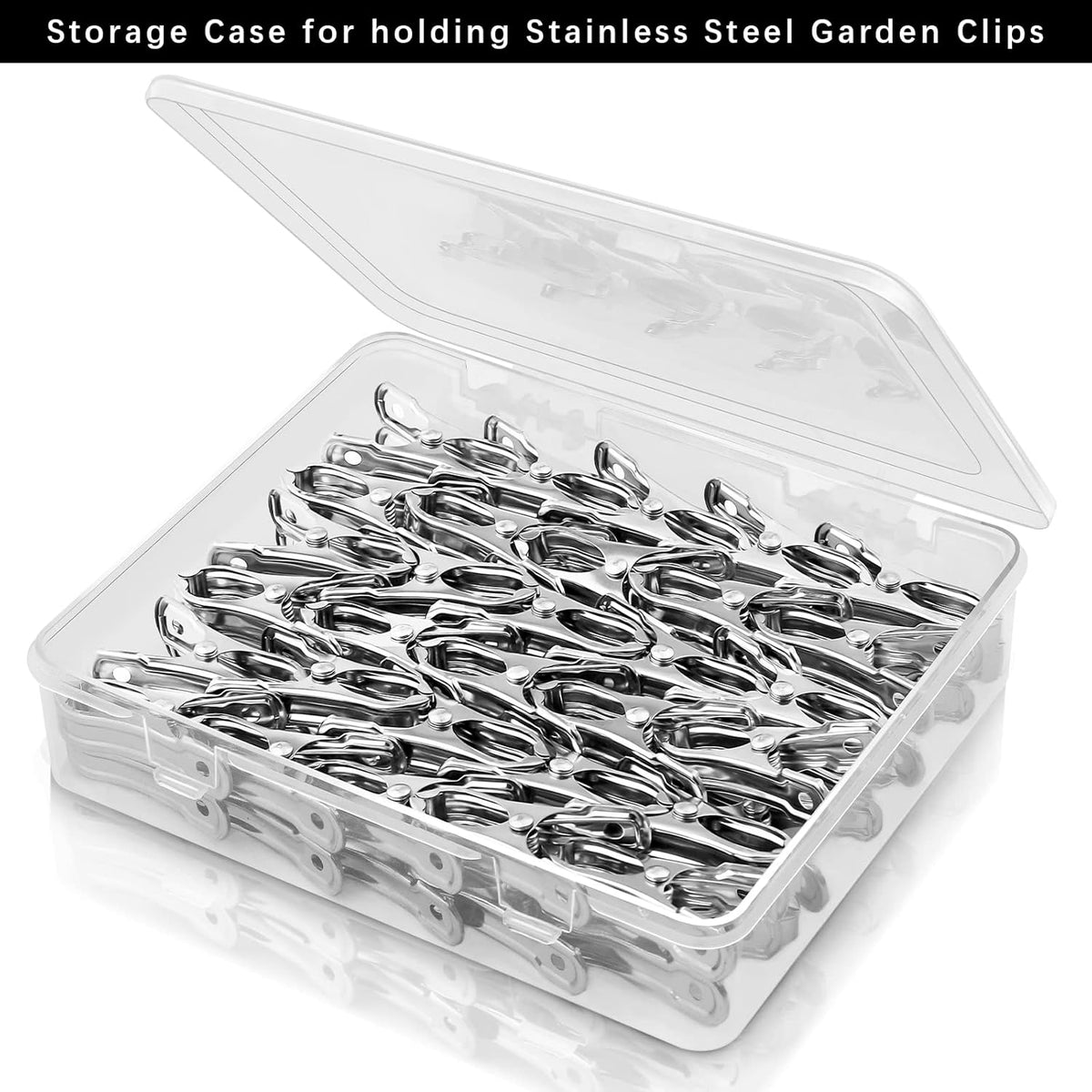 Aodaer 60 Pieces Stainless Steel Garden Clip with Strong Grip Heavy Duty Greenhouse Clips Anti-wind