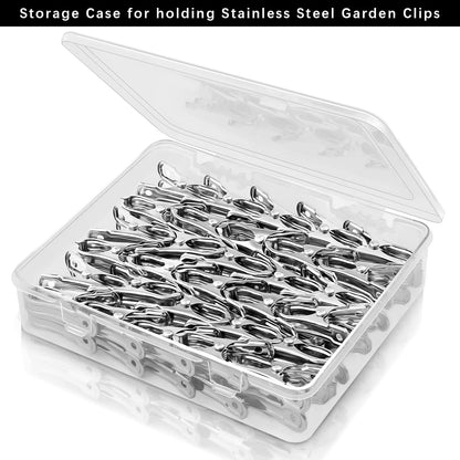 Aodaer 60 Pieces Stainless Steel Garden Clip with Strong Grip Heavy Duty Greenhouse Clips Anti-wind