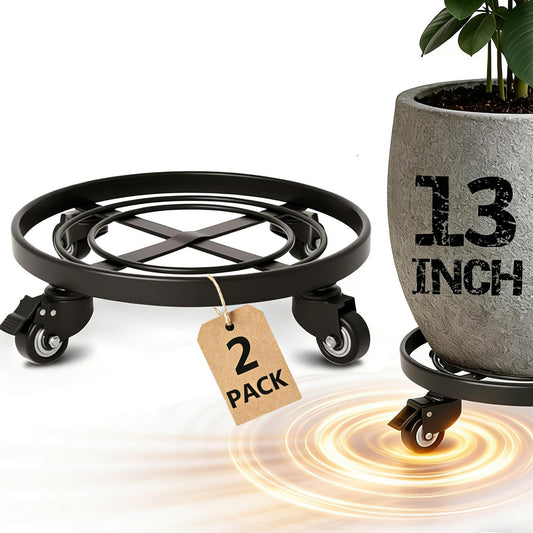AMAGABELI GARDEN & HOME Plant Caddy with Wheels Heavy Duty 13“ 2 Pack Rolling Plant Stand Plant