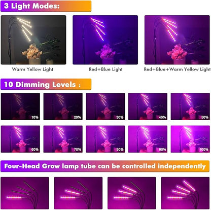 Plant Grow Lights for Indoor Plants Full Spectrum, LED Floor Plant Lights for Indoor Growing with