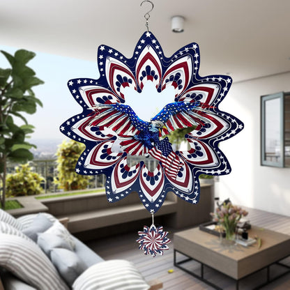 Eagle Wind Spinners for Yard and Garden,Wind Spinner Hanging,3D Metal Wind Catchers,12in American