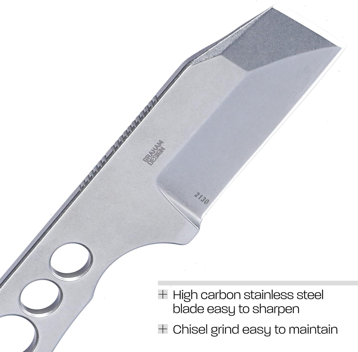 CRKT Razel Chisel Fixed Blade Knife: Everyday Carry Plain Edge, Stainless Steel Chisel Bevel