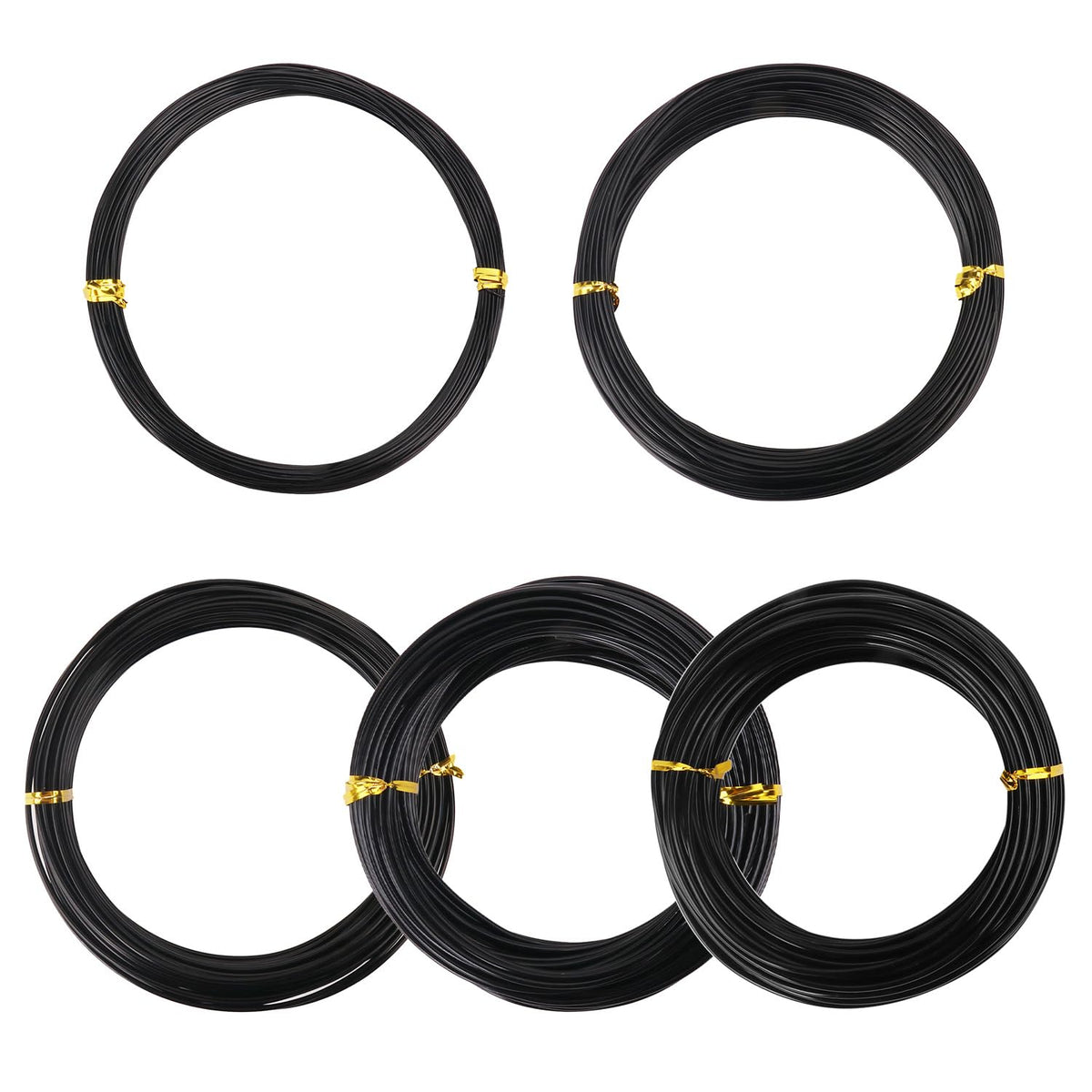 5 Roll Anodized Aluminum Bonsai Training Wire Kit with Bag, Black Bonsai Training Wire, Plant Wire