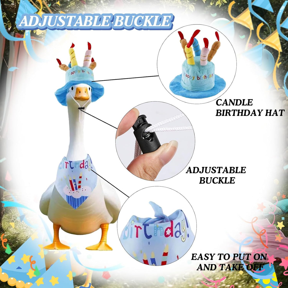 Porch Goose Outfits for 23" Plastic Porch Goose Birthday Outfit Goose Clothes for Cement Goose for