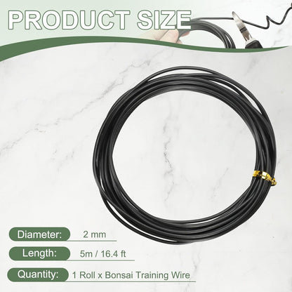 Bonsai Training Wire, 2mm x 16.4 ft Anodized Aluminum Floral Plant Training Wire Bendable Metal