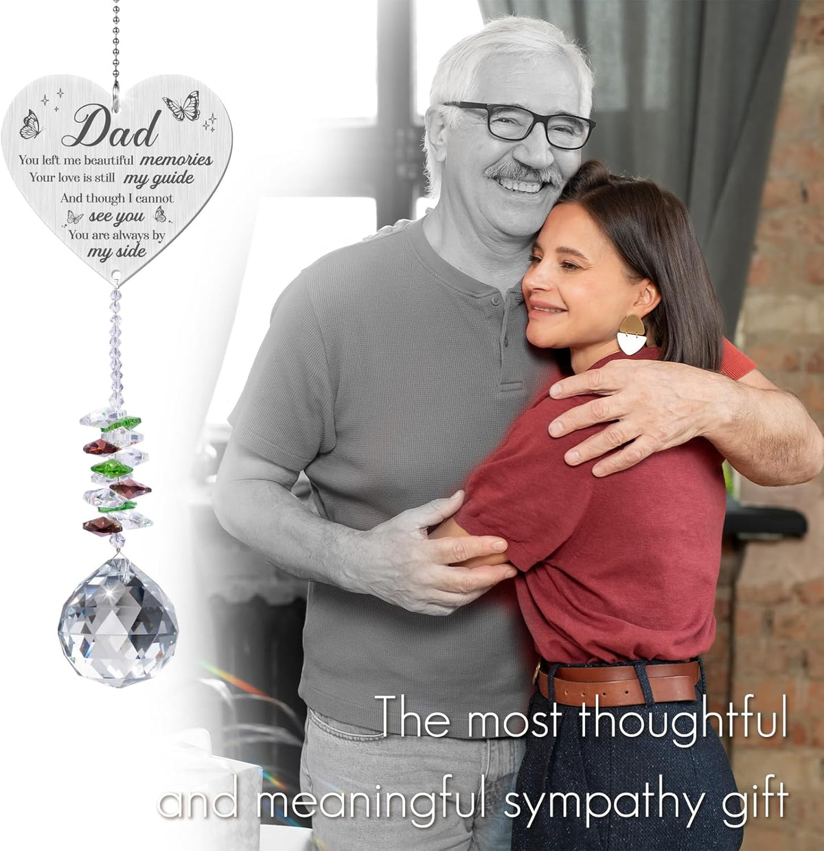 Memorial Crystal Suncatcher,Memorial Gifts for Loss of Dad,Bereavement Gifts for Loss of
