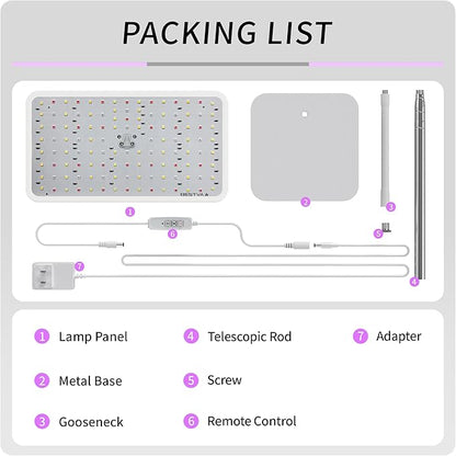 BESTVA 18W Grow Lights for Indoor Plants with Stand, Full Spectrum LED Plant Light for Indoor