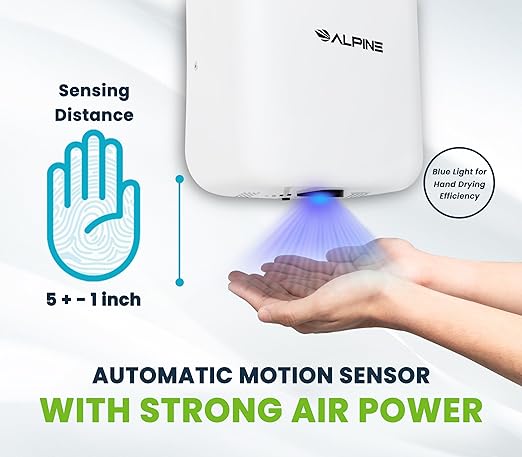 Alpine Automatic Hand Dryers for Bathrooms Commercial High Speed 110-120V Stainless Steel Electric