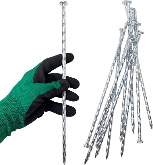 Artificial Turf Stakes Galvanized Spiral Landscape Spikes 12IN Weed Barrier Fabric Stakes for Paver
