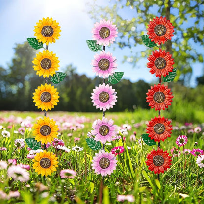 Solar Garden Stakes Lights,3 Pack Metal Sunflowers for Outside,Waterproof Solar Decorative Garden