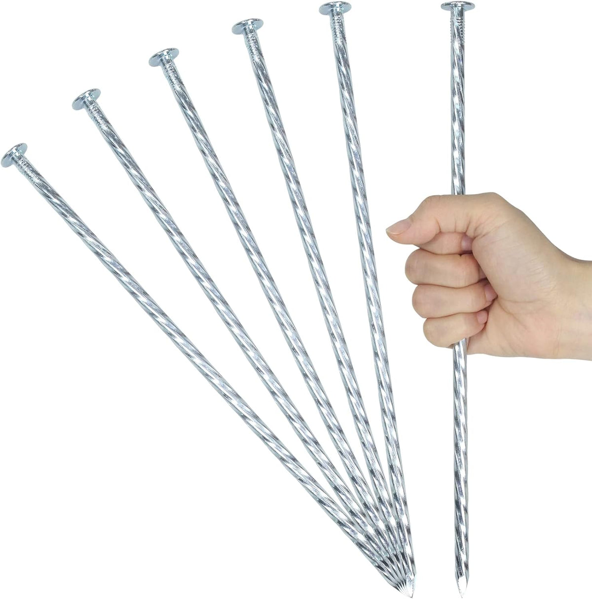 12 Inch Galvanized Landscape Stakes Metal Landscape Edging Anchoring Spikes, Landscape Anchoring