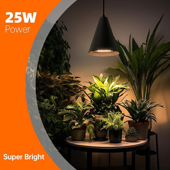 Bstrip Hanging Grow Lights, Full Spectrum Hanging Plant Lights for Indoor Plants, 25W Black Grow