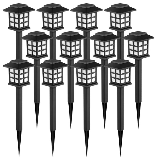 GIGALUMI Solar Lights Outdoor Waterproof 12 Pack, LED Garden Decor