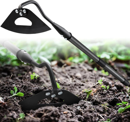 Hardened Hollow Hoe with Long Handle 48 inch Heavy Duty Garden Hoe Tool - Ergonomic Weeding Tool