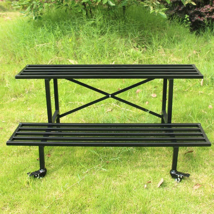 Zhongma 2 Tier Sturdy Metal Plant Stand with Wheels Heavy Duty Plant Holder for Home Indoor and