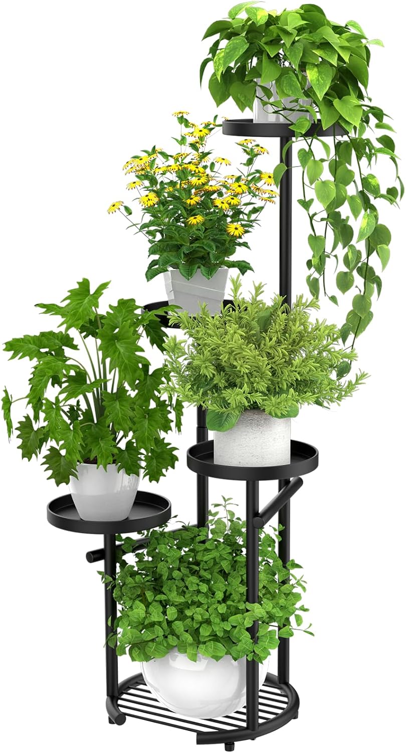 TOSKING 5 Tier Tall Plant Stand Indoor Outdoor, Heavy Duty Corner Plant Stand with Space-Saving
