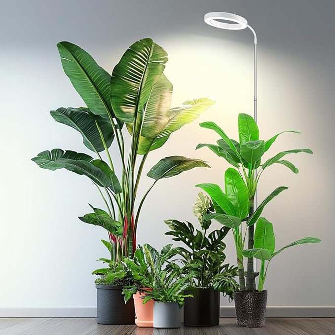 Garpsen Plant Light, 80 LEDs Full Spectrum Grow Lights for Indoor Plants with 360° Gooseneck