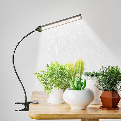 GooingTop Grow Light for Indoor Plants Growing,5000K White Full Spectrum Gooseneck Plant Lamp