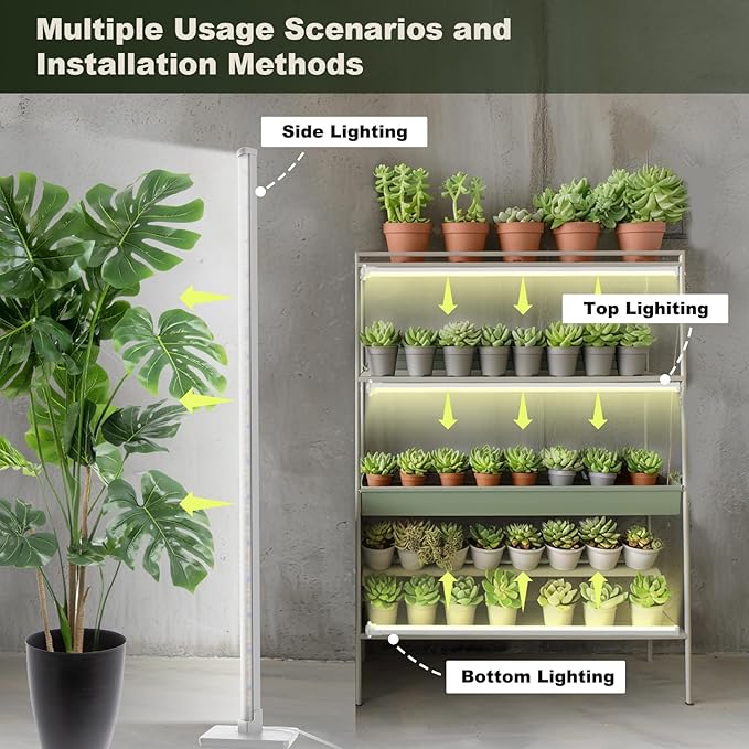 GLOWRIUM Grow Lights for Indoor Plants, 36W Vertical Plant Grow Lights with Auto-Timer, Full