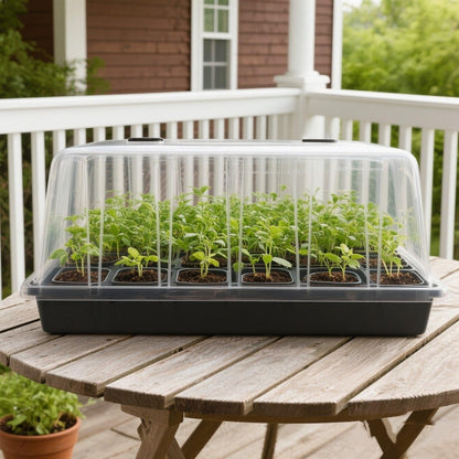 1020 Plant Tray with Tall 7.3'' Dome, 5-Pack Extra Large Seed Starter Tray with Humidity Domes