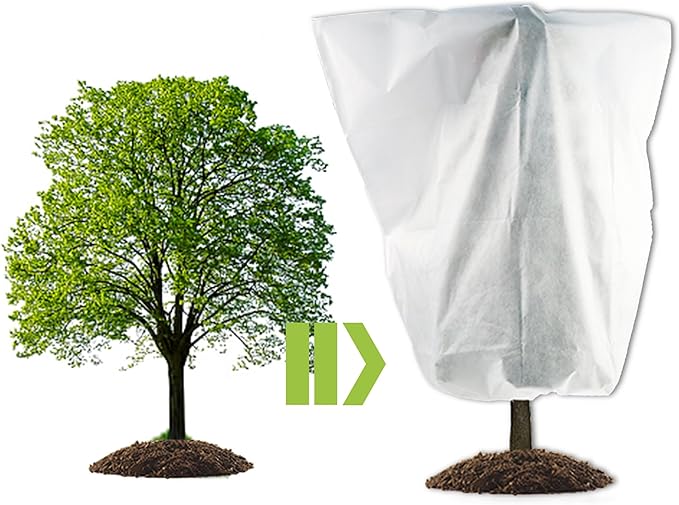 2 Packs Plant Cover, 7 Ft x 6 Ft Frost Winter Protection Tree Wrap Bag, Cold Weather Protection