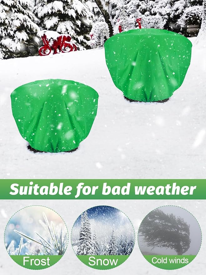 ANPHSIN 6 pcs Plant Covers Freeze Protection - 19.6in x 39.3in Winter Shrub Plant Protection Bags