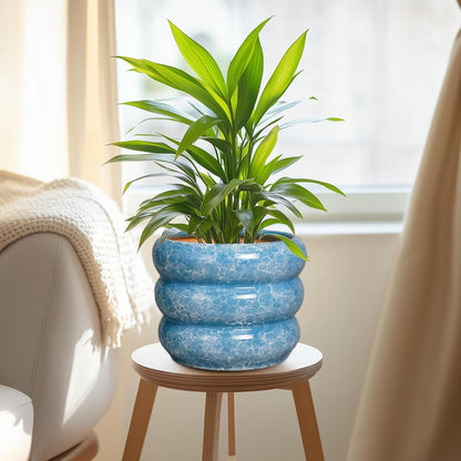 SQOWL 8 Inch Plant Pot with Drainage Hole - Ceramic Pot for Plants Outdoor Planter for Indoor