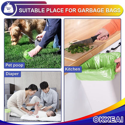 OKKEAI 3 Gallon Small Trash Bags 100 Counts Small Trash Can Liners Garbage Bags Mini 10L