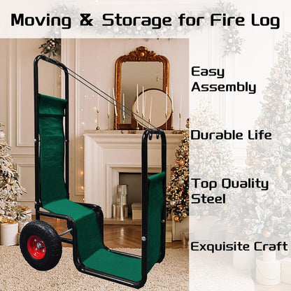 Firewood Cart: 44 X 27 X 20 in Heavy Duty 220 lbs Load Capacity Waterproof Easy Assembly Rack for