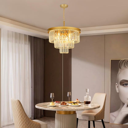 Crystal Chandeliers for Dining Room Lights Fixtures, 9 Lights Gold Modern Chandeliers for Bedroom