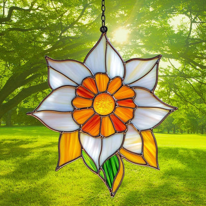Narcissus Mosaic Style Acrylic Suncatcher Stained Glass Effect Window Car Hanging Christmas
