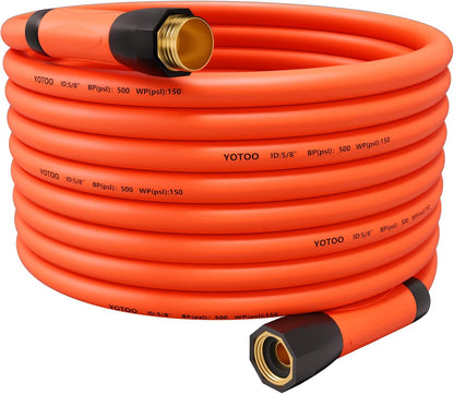 YOTOO Heavy Duty Hybrid Garden Water Hose 5/8-Inch by 75-Feet 150 PSI Kink Resistant, Flexible with