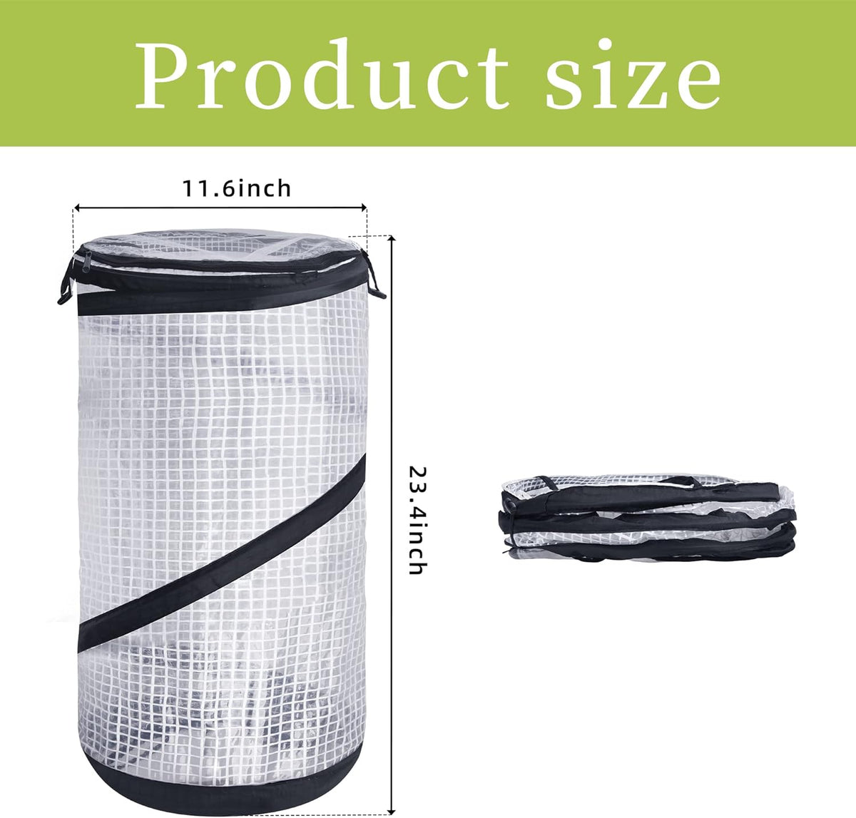 DECOHS 2 PCS Pop up Mini Greenhouse-23.4x11.6 Inch PVC Spring-up Plant Protector with