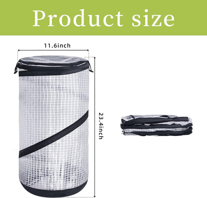 DECOHS 2 PCS Pop up Mini Greenhouse-23.4x11.6 Inch PVC Spring-up Plant Protector with
