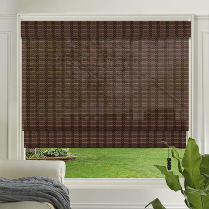 LETAU Wood Window Roman Shades, Bamboo Light Filtering Window Blinds for Indoor Home, Office