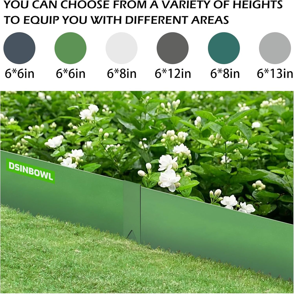 Landscape Edging Kit, Galvanized Steel Edging Landscape Lawn Edging Powder for Lawn Yard, Coated