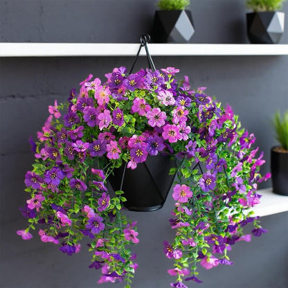 Artificial Hanging Plants Flowers Fake Outdoor Plants Artificial for Porch Hanging Faux Flowers