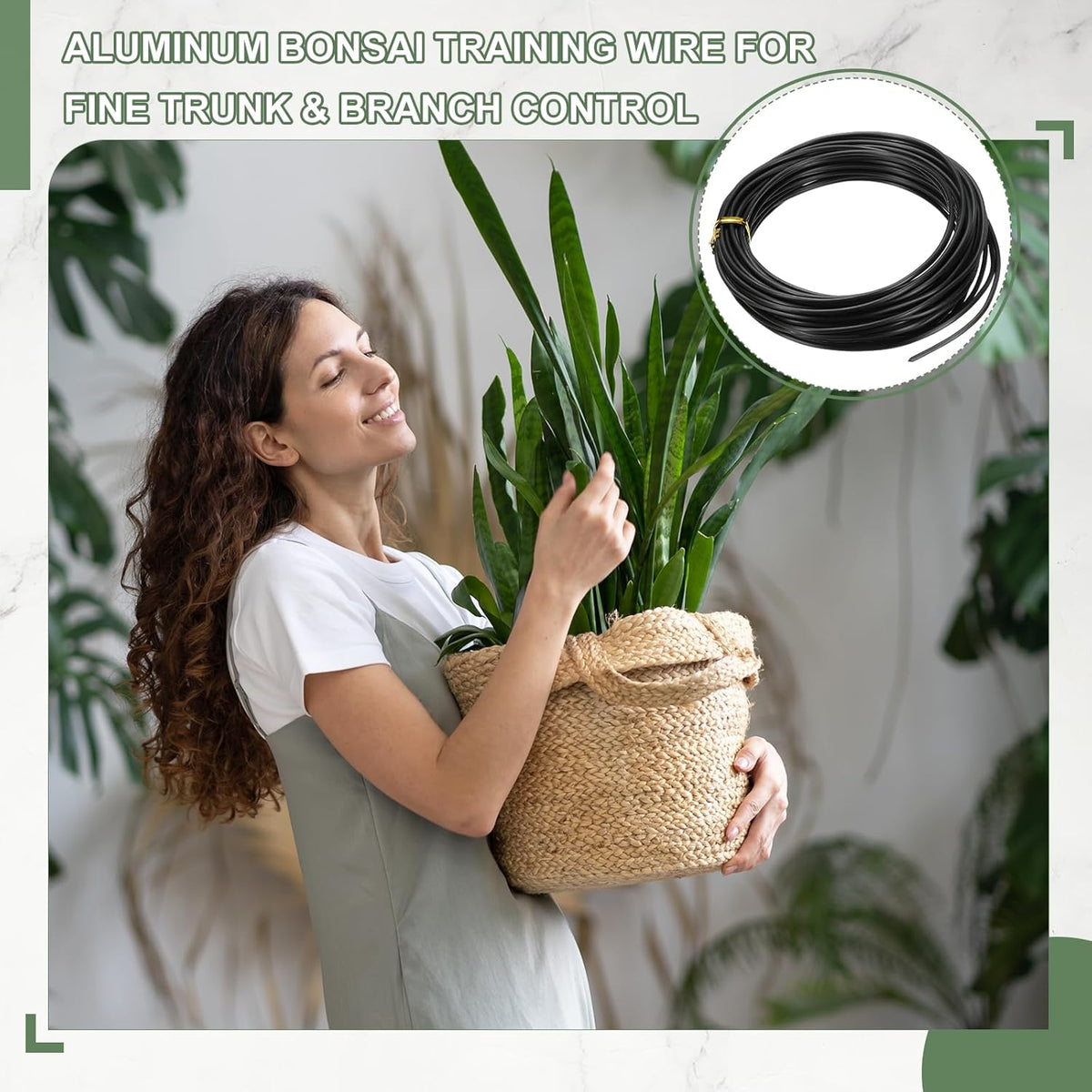 Bonsai Training Wire, 2mm x 32.8 ft Anodized Aluminum Floral Plant Training Wire Bendable Metal