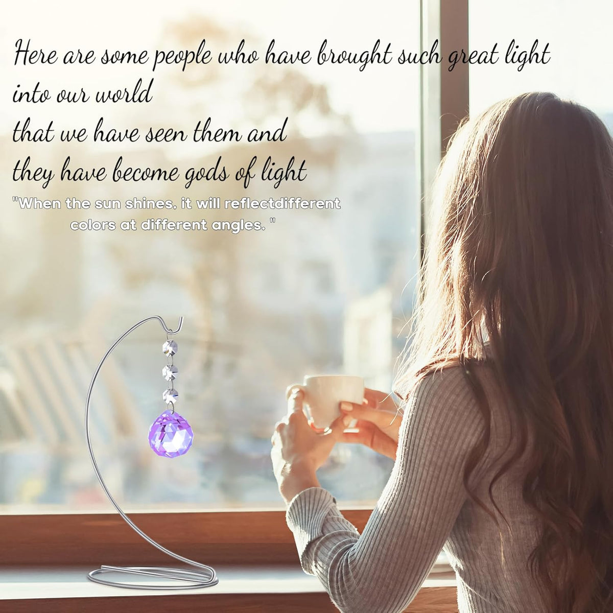 9-Inch,Unique Sympathy Gifts for Loss of Loved One,40mm Crystal Suncatcher,Condolences Gift for