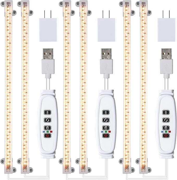 13 Inches Strip Growing Lamp for Indoor Plants, 3500K Full Spectrum LED Grow Light Strips with Auto