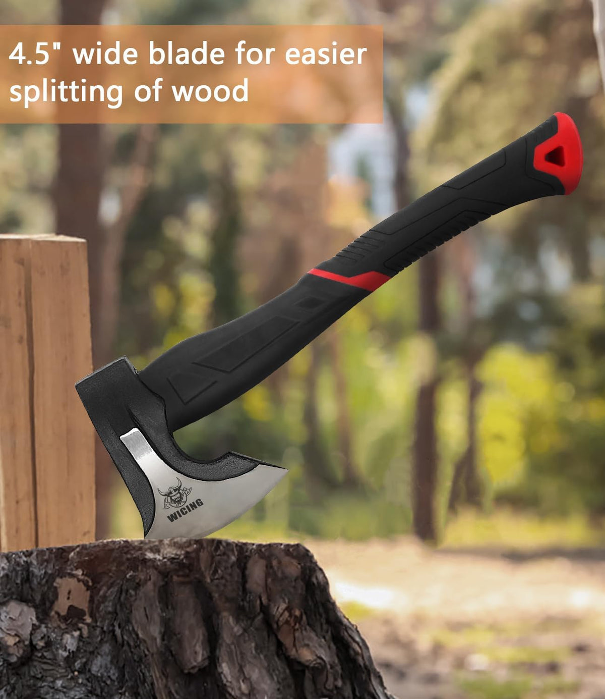 15 inch Hatchet for Small to Medium Size Kindling, Splitting Axe 1065 High Manganese Steel and
