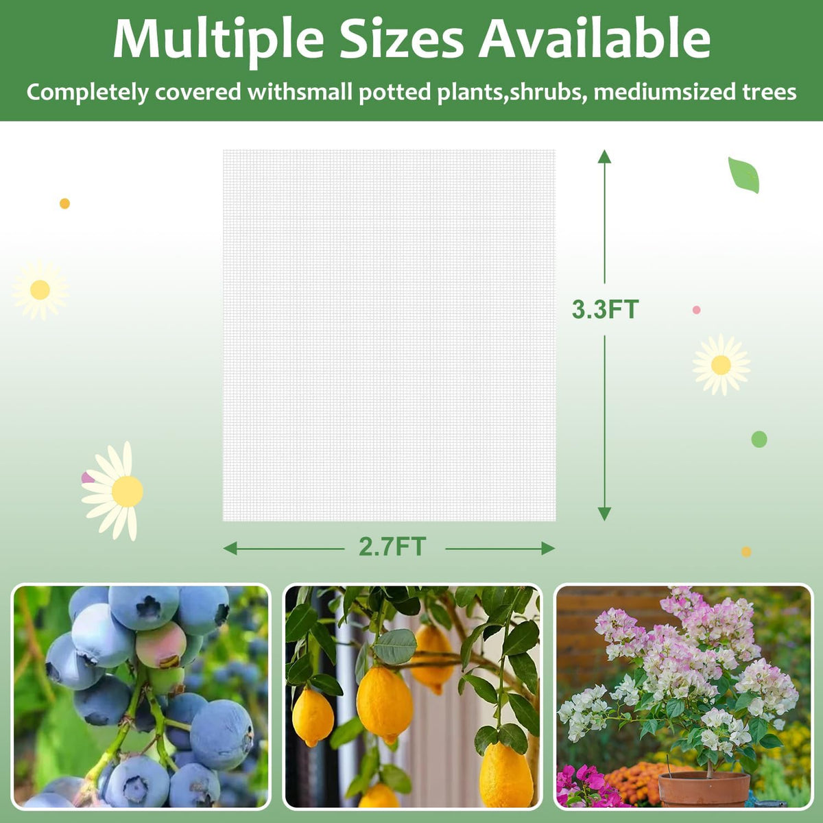 4PCS Netting for Garden Protection, BlueberryBush Netting Cover Insect Bird Barrier Mesh