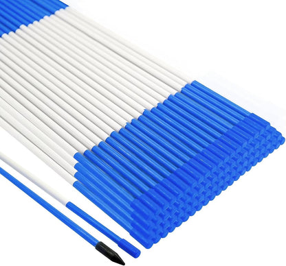Growsun Driveway Marker 48 inch Blue Fiberglass 5/16 inch Dia Snow Fence Reflective Plow Stakes for