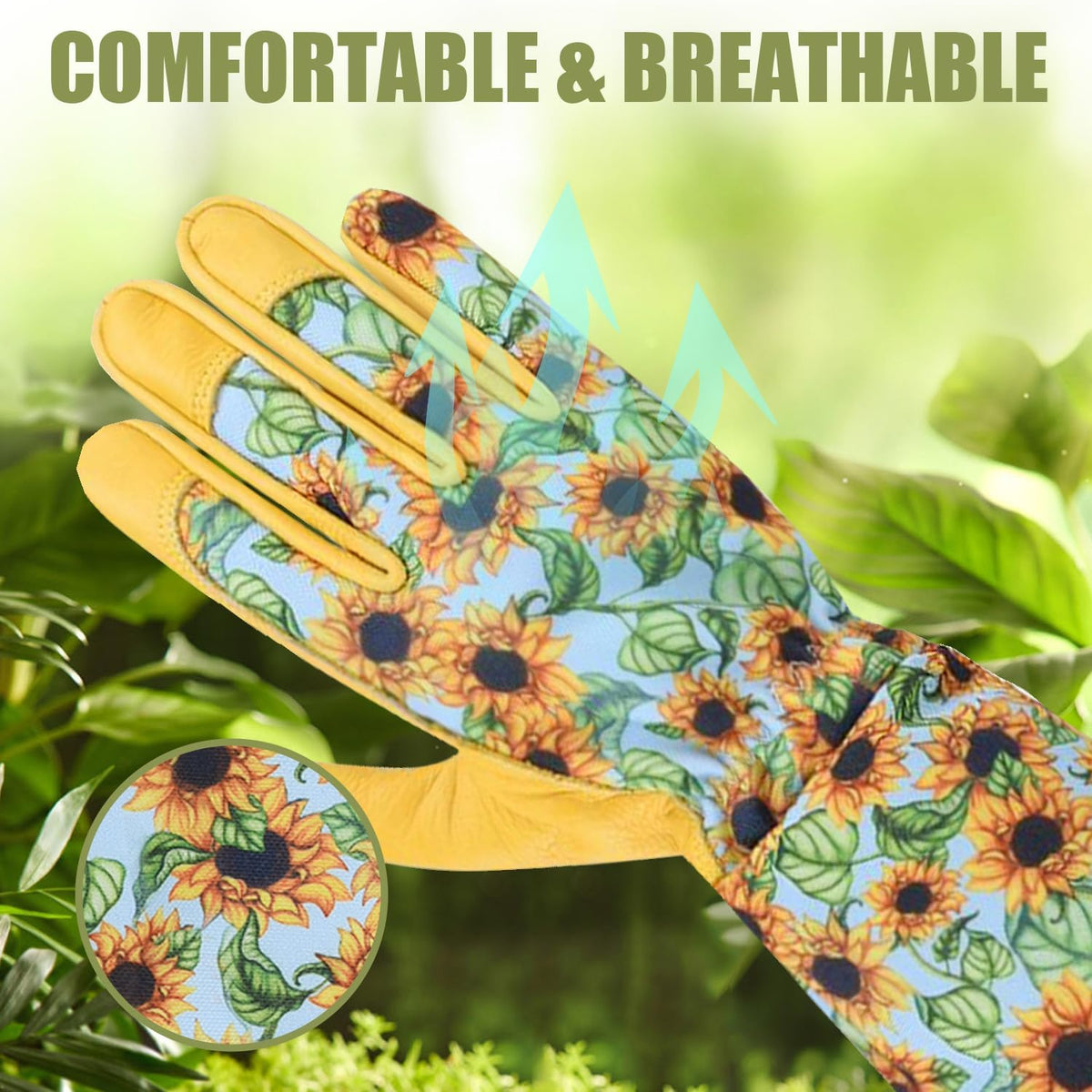 Long Gardening Gloves for Women Thorn Proof,Rose Pruning Cowhide Leather Garden Gloves for Cactus