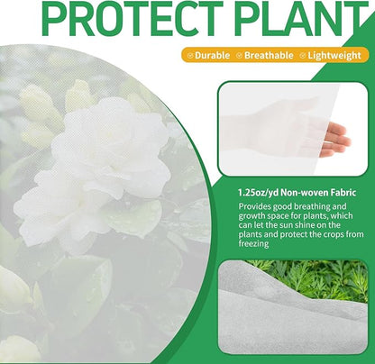 Plant Covers Freeze Protection, 10x33ft Green Frost Blanket for Winter, 1.23 oz/yd² Fabric, Premium