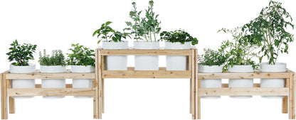 Greenes Fence Two-Tiers Nine Bucket Elevated Cedar Wood Garden Frame, 125 in. x 16 in. x 30 in.