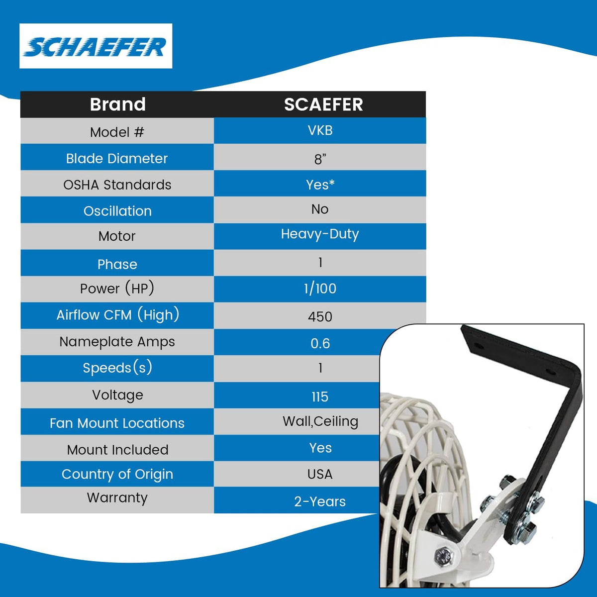 Schaefer Versa-Kool Air Circulator Fan W/Button Control, Ceiling Wall Mount Greenhouse Fan & Steel